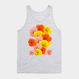 Roses Pastel Colors Floral Collage Tank Top